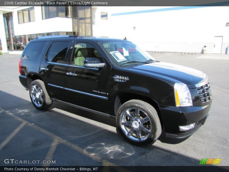 Black Raven / Cocoa/Light Cashmere 2008 Cadillac Escalade