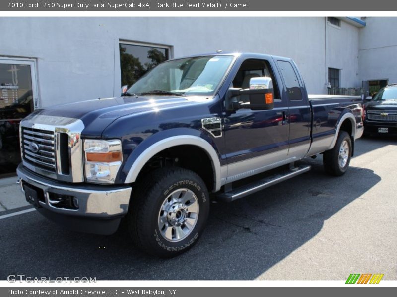 Dark Blue Pearl Metallic / Camel 2010 Ford F250 Super Duty Lariat SuperCab 4x4
