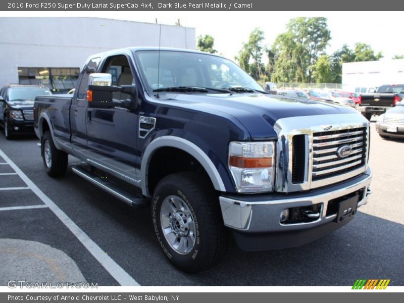 Dark Blue Pearl Metallic / Camel 2010 Ford F250 Super Duty Lariat SuperCab 4x4