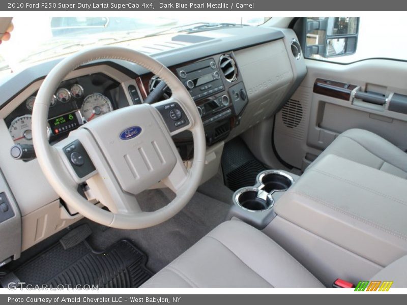 Dark Blue Pearl Metallic / Camel 2010 Ford F250 Super Duty Lariat SuperCab 4x4