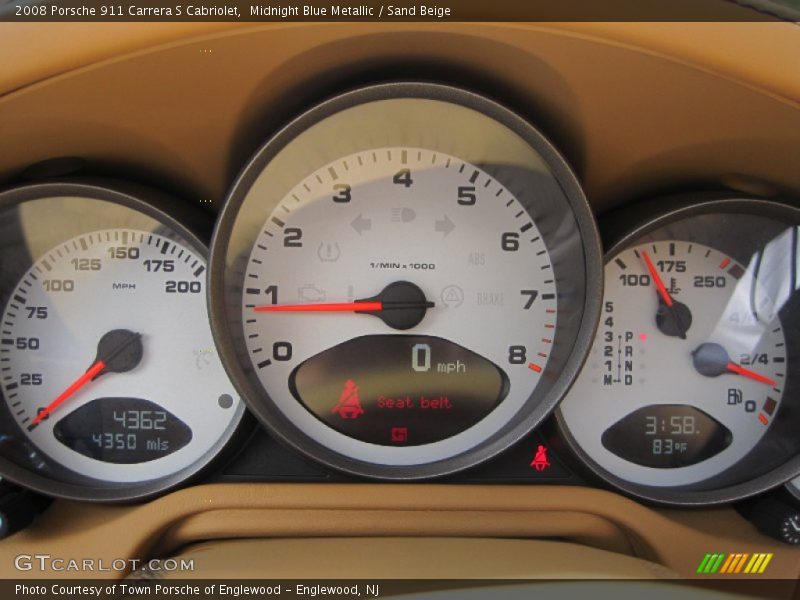 Midnight Blue Metallic / Sand Beige 2008 Porsche 911 Carrera S Cabriolet