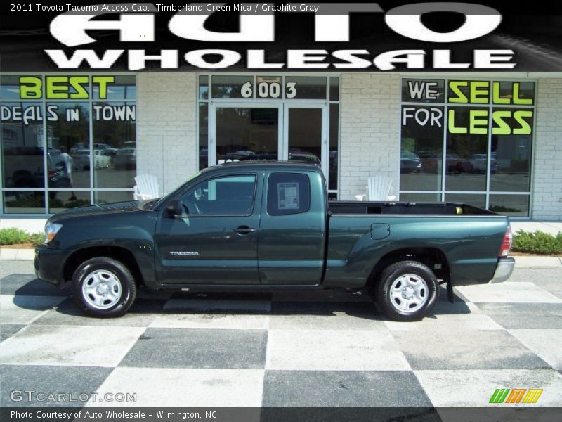 Timberland Green Mica / Graphite Gray 2011 Toyota Tacoma Access Cab