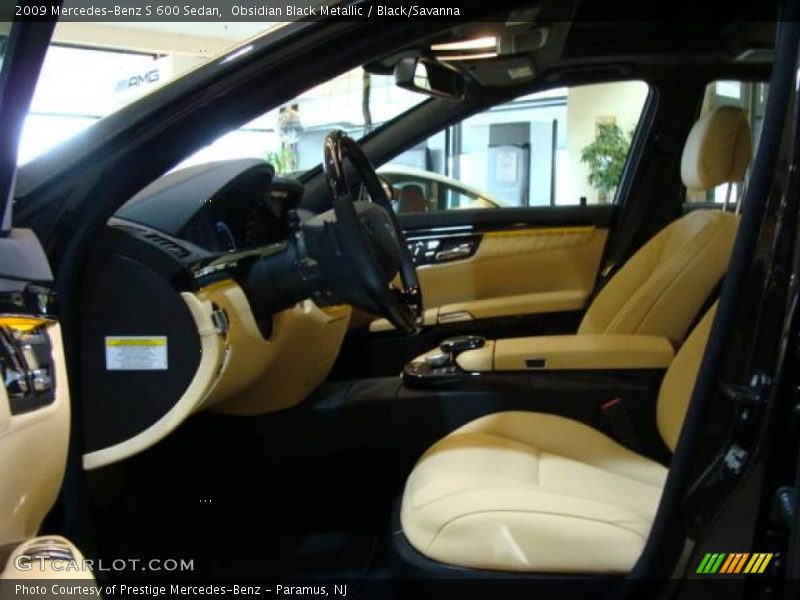 Obsidian Black Metallic / Black/Savanna 2009 Mercedes-Benz S 600 Sedan