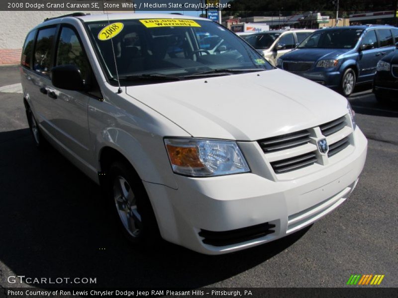 Stone White / Medium Slate Gray/Light Shale 2008 Dodge Grand Caravan SE