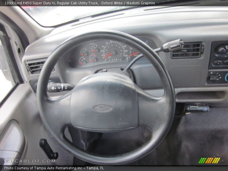 Oxford White / Medium Graphite 1999 Ford F450 Super Duty XL Regular Cab Utility Truck