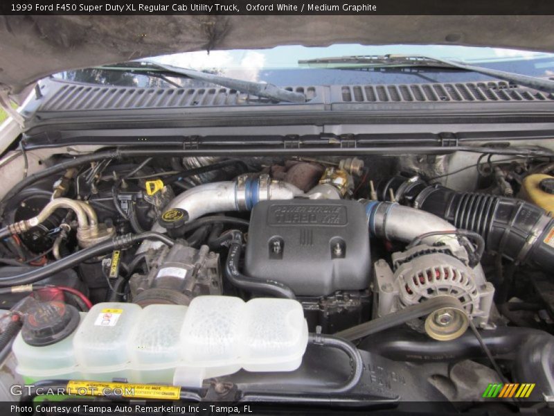 Oxford White / Medium Graphite 1999 Ford F450 Super Duty XL Regular Cab Utility Truck