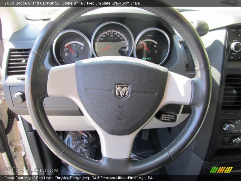 Stone White / Medium Slate Gray/Light Shale 2008 Dodge Grand Caravan SE