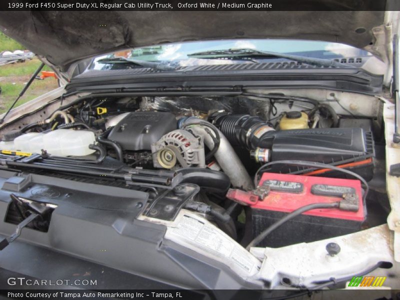 Oxford White / Medium Graphite 1999 Ford F450 Super Duty XL Regular Cab Utility Truck