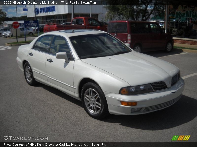 Platinum White Pearl / Brown/Tan 2002 Mitsubishi Diamante LS