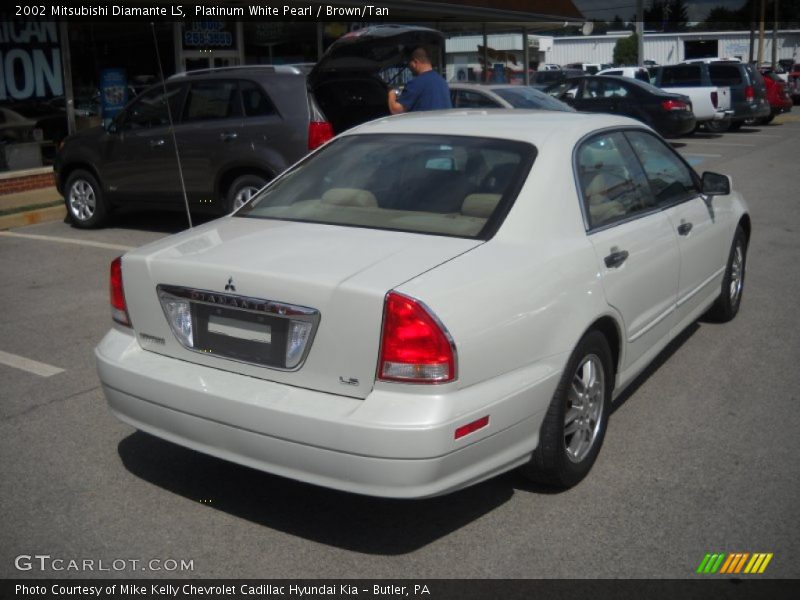 Platinum White Pearl / Brown/Tan 2002 Mitsubishi Diamante LS