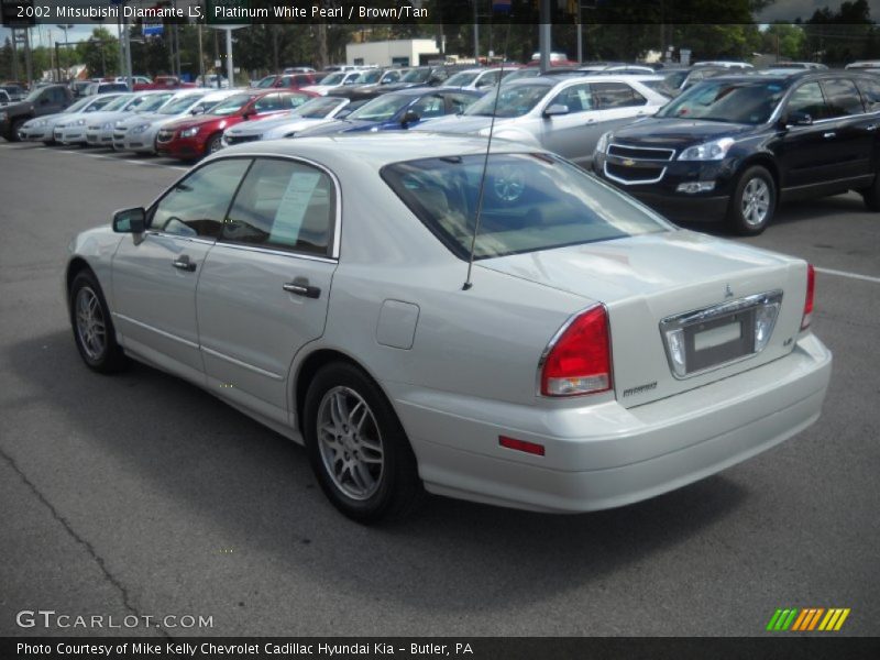 Platinum White Pearl / Brown/Tan 2002 Mitsubishi Diamante LS