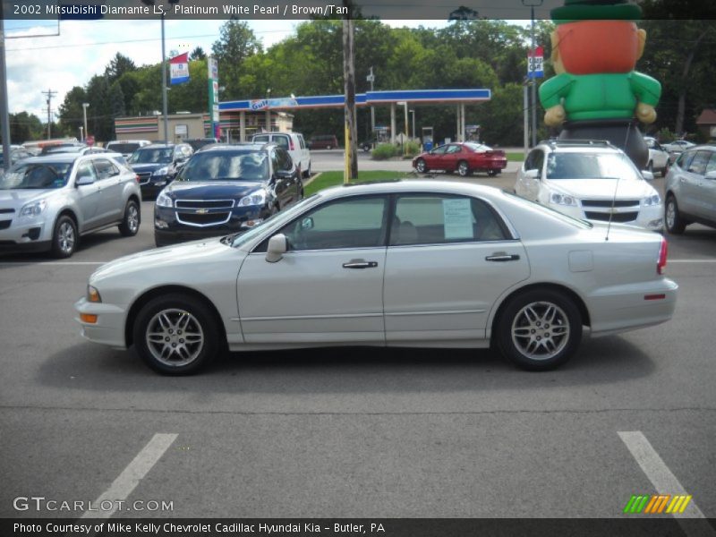 Platinum White Pearl / Brown/Tan 2002 Mitsubishi Diamante LS