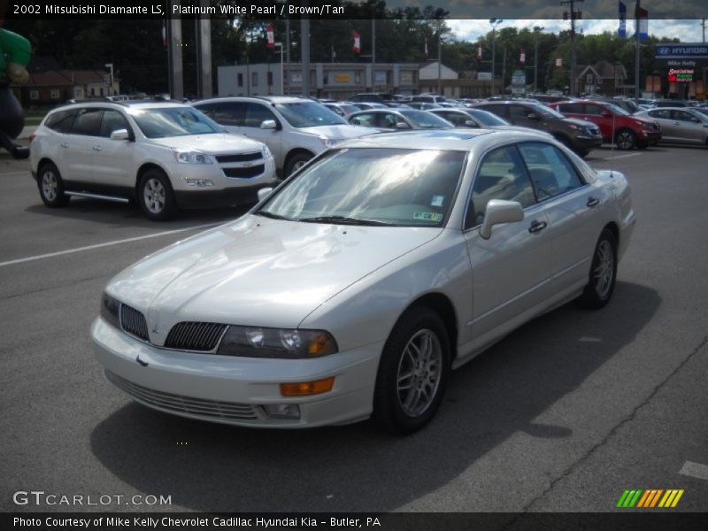Platinum White Pearl / Brown/Tan 2002 Mitsubishi Diamante LS