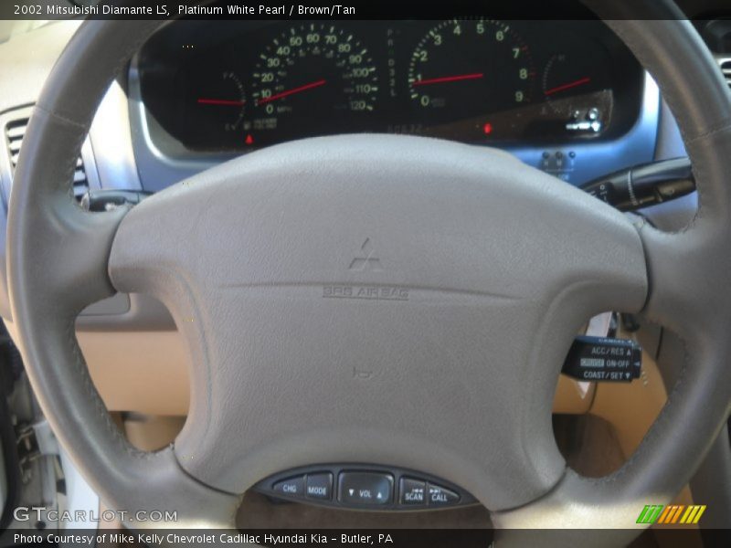 Platinum White Pearl / Brown/Tan 2002 Mitsubishi Diamante LS