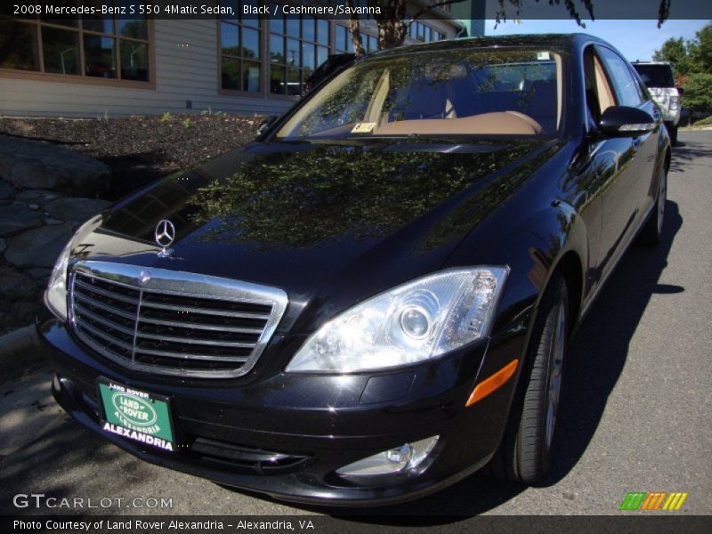 Black / Cashmere/Savanna 2008 Mercedes-Benz S 550 4Matic Sedan