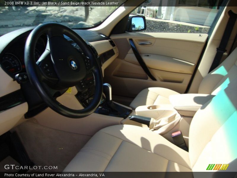 Jet Black / Sand Beige/Black Nevada Leather 2008 BMW X3 3.0si