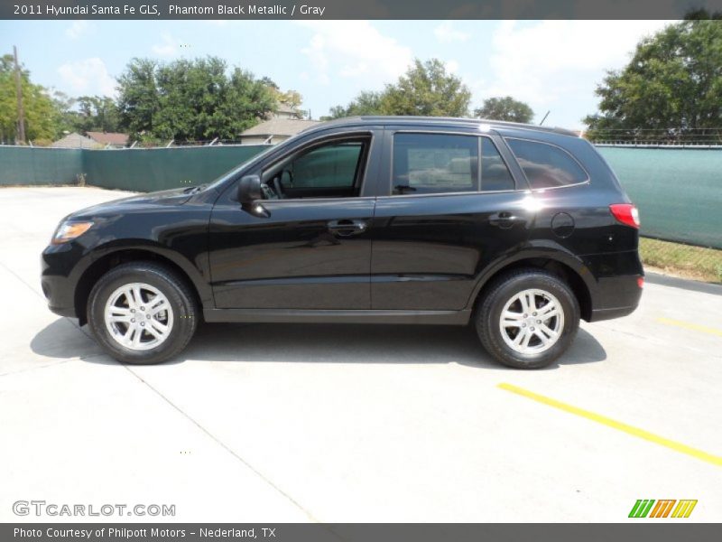 Phantom Black Metallic / Gray 2011 Hyundai Santa Fe GLS