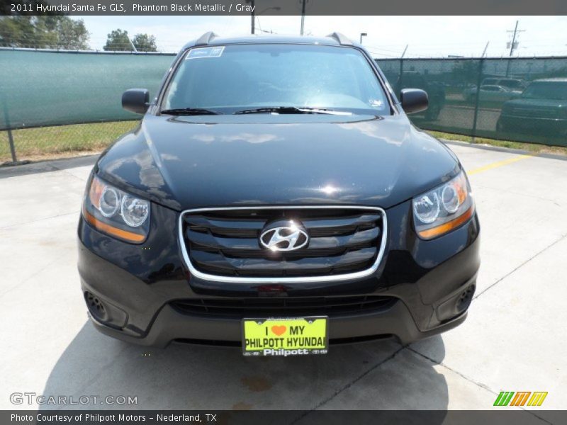 Phantom Black Metallic / Gray 2011 Hyundai Santa Fe GLS