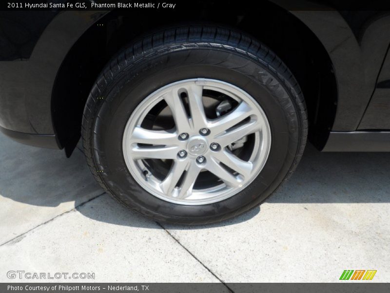 Phantom Black Metallic / Gray 2011 Hyundai Santa Fe GLS