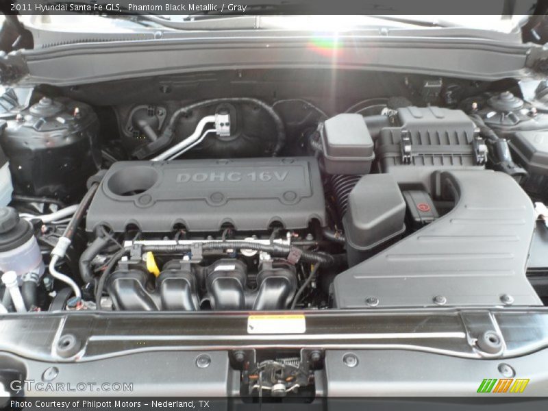 Phantom Black Metallic / Gray 2011 Hyundai Santa Fe GLS