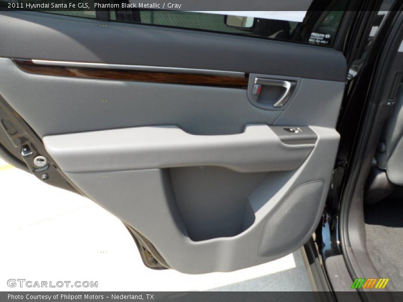 Phantom Black Metallic / Gray 2011 Hyundai Santa Fe GLS