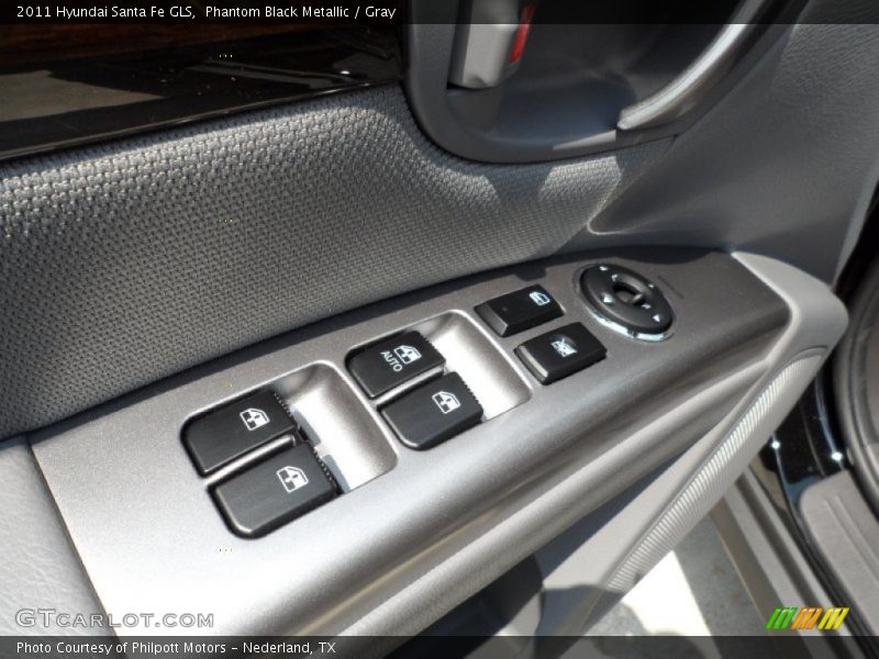 Phantom Black Metallic / Gray 2011 Hyundai Santa Fe GLS