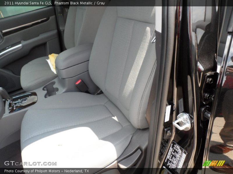 Phantom Black Metallic / Gray 2011 Hyundai Santa Fe GLS