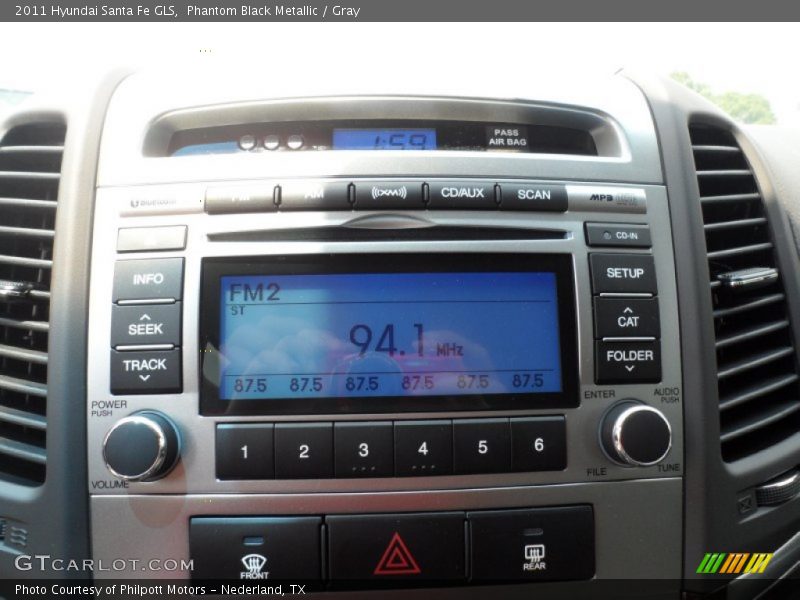 Phantom Black Metallic / Gray 2011 Hyundai Santa Fe GLS