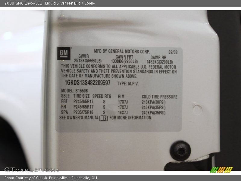 Liquid Silver Metallic / Ebony 2008 GMC Envoy SLE