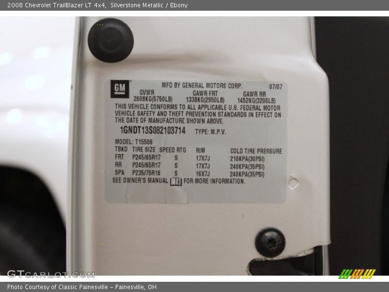 Silverstone Metallic / Ebony 2008 Chevrolet TrailBlazer LT 4x4
