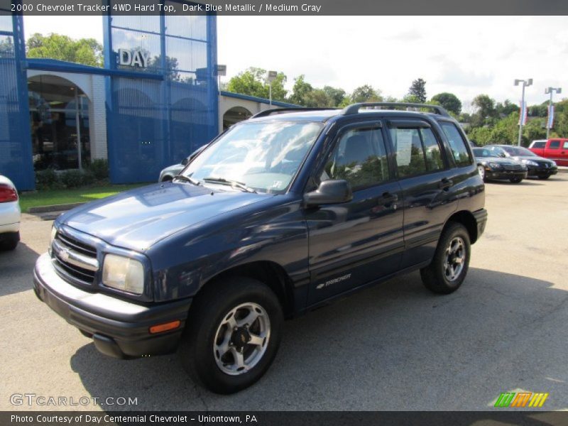 Dark Blue Metallic / Medium Gray 2000 Chevrolet Tracker 4WD Hard Top