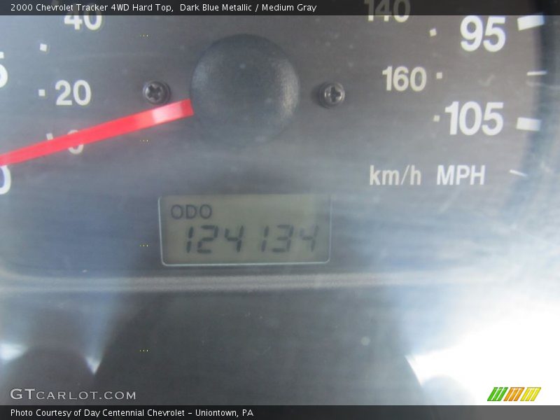 Dark Blue Metallic / Medium Gray 2000 Chevrolet Tracker 4WD Hard Top
