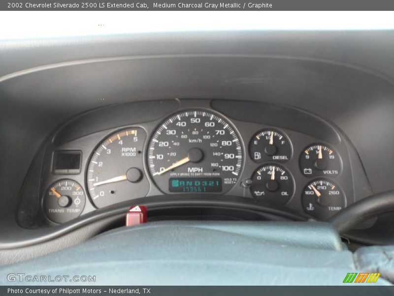 Medium Charcoal Gray Metallic / Graphite 2002 Chevrolet Silverado 2500 LS Extended Cab