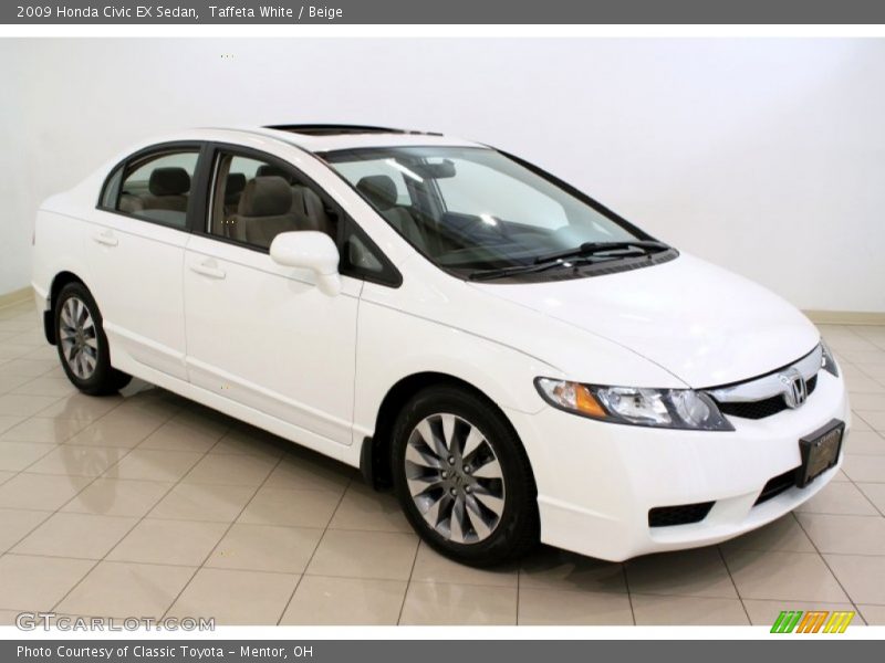Taffeta White / Beige 2009 Honda Civic EX Sedan