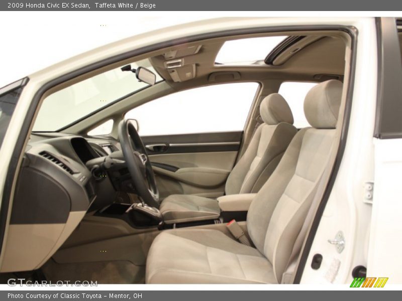 Taffeta White / Beige 2009 Honda Civic EX Sedan