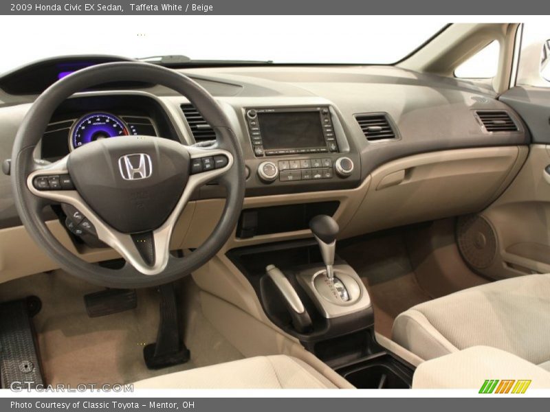 Taffeta White / Beige 2009 Honda Civic EX Sedan