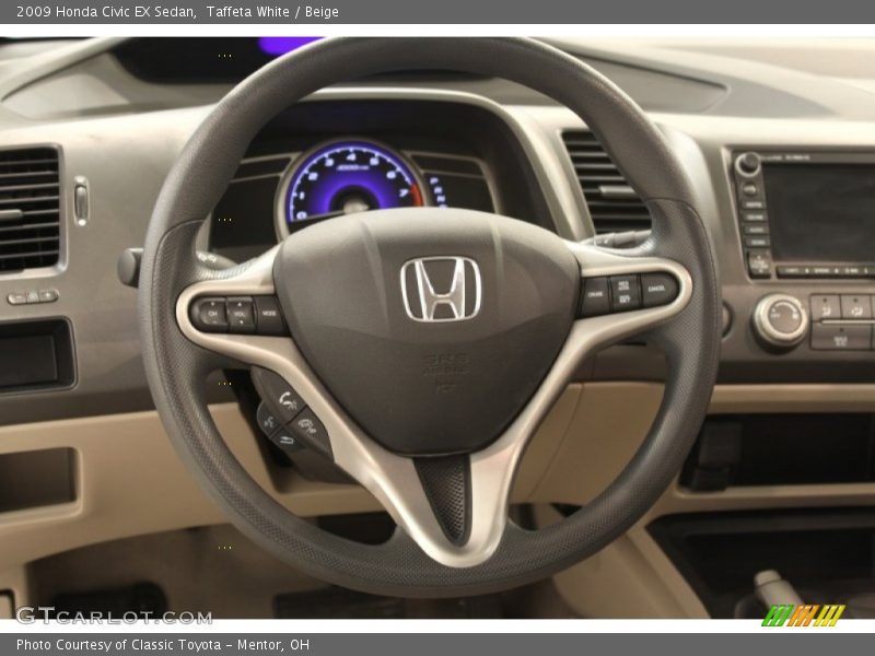 Taffeta White / Beige 2009 Honda Civic EX Sedan