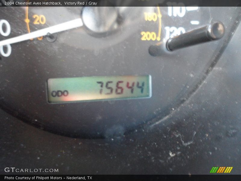 Victory Red / Gray 2004 Chevrolet Aveo Hatchback