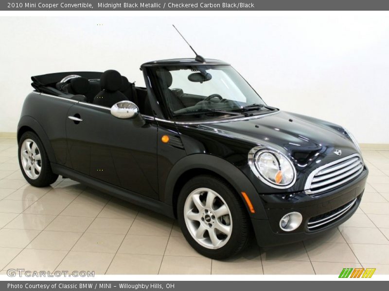 Midnight Black Metallic / Checkered Carbon Black/Black 2010 Mini Cooper Convertible