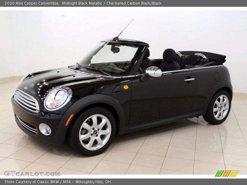 Midnight Black Metallic / Checkered Carbon Black/Black 2010 Mini Cooper Convertible