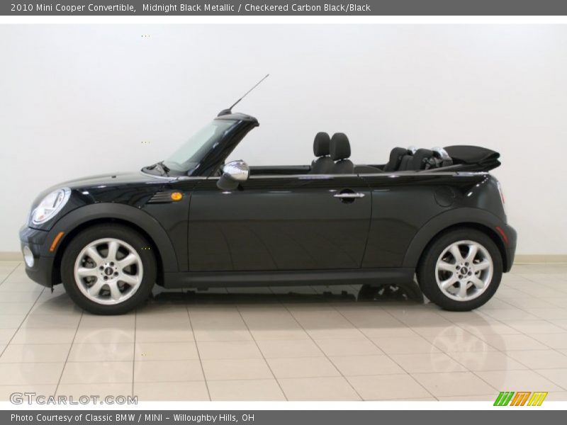 Midnight Black Metallic / Checkered Carbon Black/Black 2010 Mini Cooper Convertible