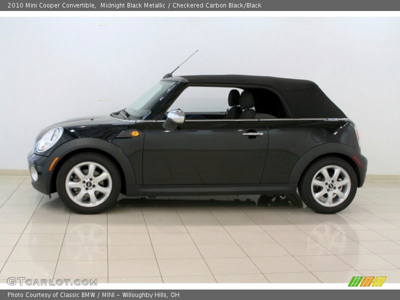 Midnight Black Metallic / Checkered Carbon Black/Black 2010 Mini Cooper Convertible