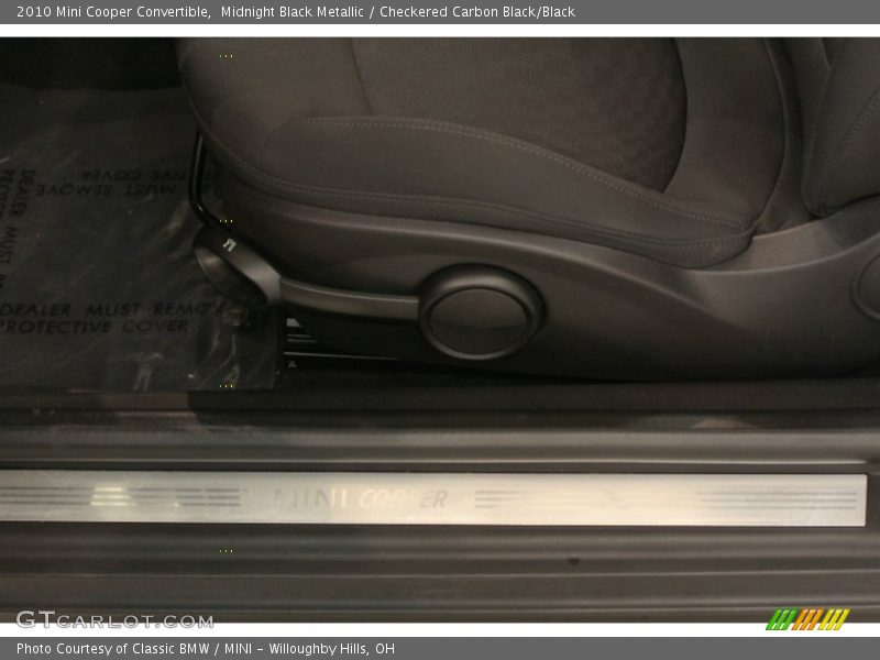 Midnight Black Metallic / Checkered Carbon Black/Black 2010 Mini Cooper Convertible