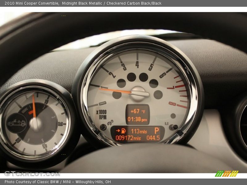 Midnight Black Metallic / Checkered Carbon Black/Black 2010 Mini Cooper Convertible