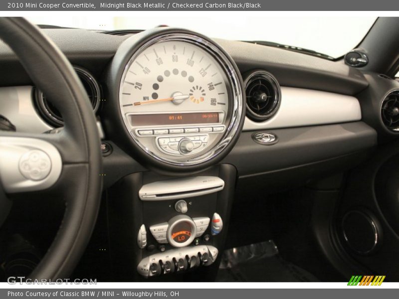 Midnight Black Metallic / Checkered Carbon Black/Black 2010 Mini Cooper Convertible