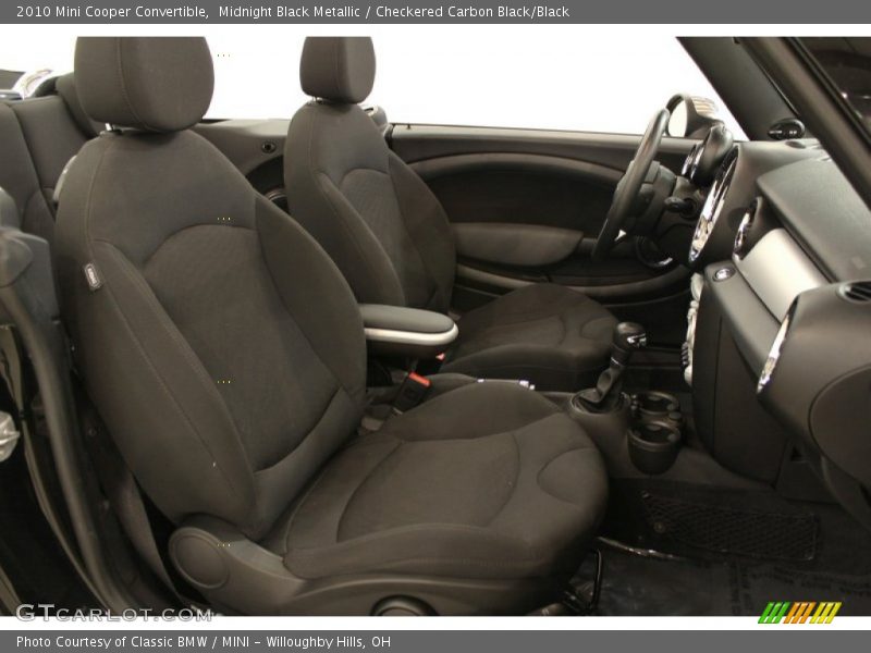 Midnight Black Metallic / Checkered Carbon Black/Black 2010 Mini Cooper Convertible