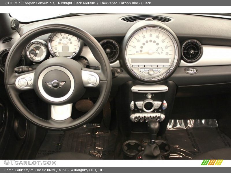 Midnight Black Metallic / Checkered Carbon Black/Black 2010 Mini Cooper Convertible