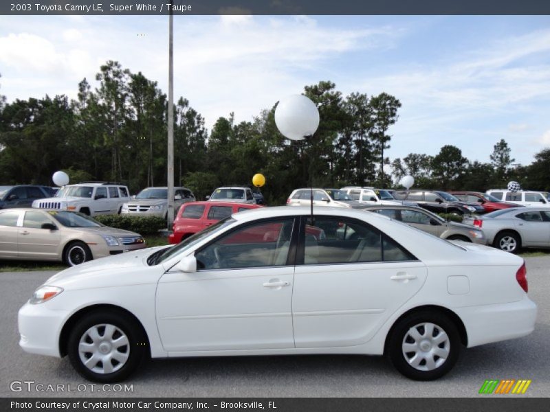 Super White / Taupe 2003 Toyota Camry LE