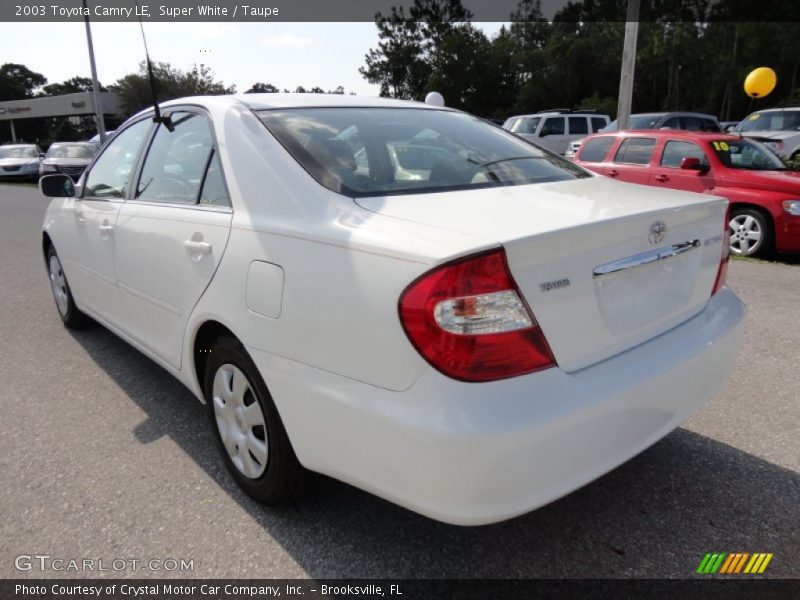Super White / Taupe 2003 Toyota Camry LE