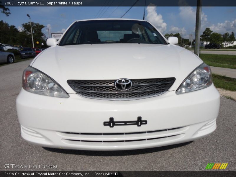Super White / Taupe 2003 Toyota Camry LE